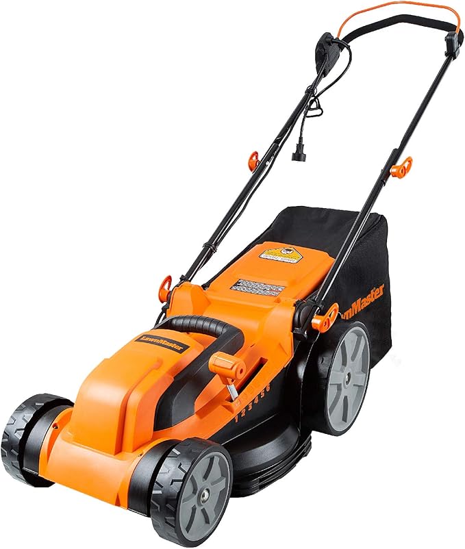 LawnMaster MEB1216K Electric Lawn Mower 16-Inch 12AMP and Yard Master 9940010 Outdoor Garden 120-Foot Extension Cord, Light Duty