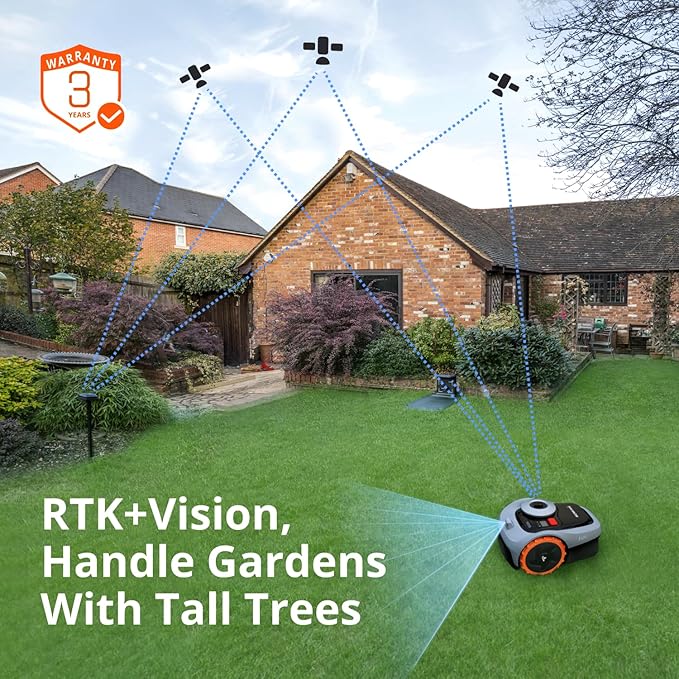NAVIMOW i105N + Rough Terrain Kit, Robust Wheels for Muddy Terrain and up to 35% Incline.