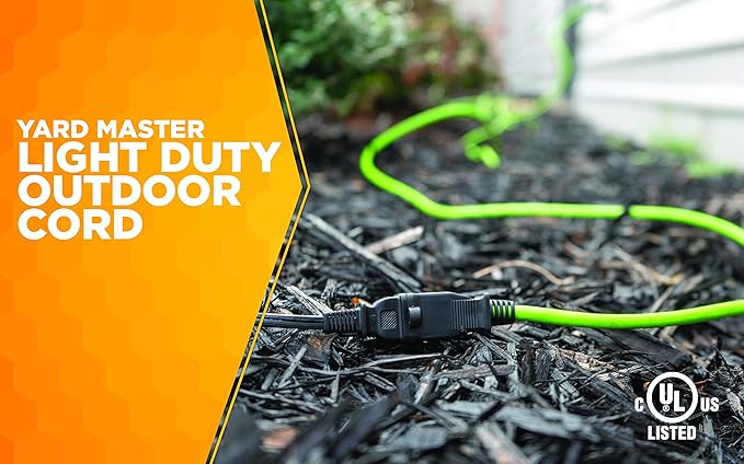 LawnMaster MEB1216K Electric Lawn Mower 16-Inch 12AMP and Yard Master 9940010 Outdoor Garden 120-Foot Extension Cord, Light Duty